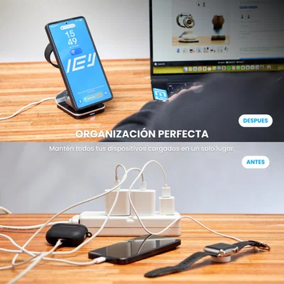 estación de carga inalámbrica 3 en 1 🔋 estación de carga inalámbrica 3 en 1 🔋