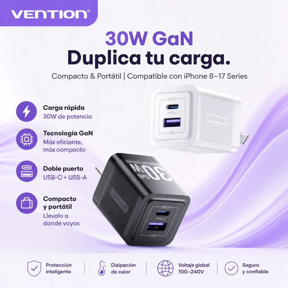combo carga rápida vention combo carga rápida vention