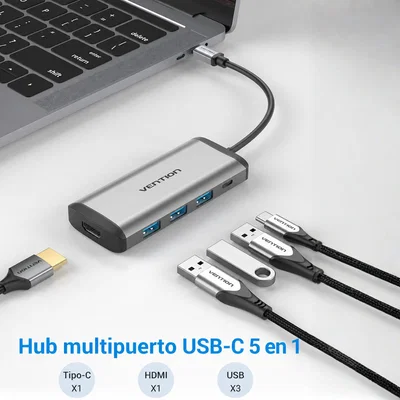 hub multipuerto vention 5 en 1 usb c hub multipuerto vention 5 en 1 usb c